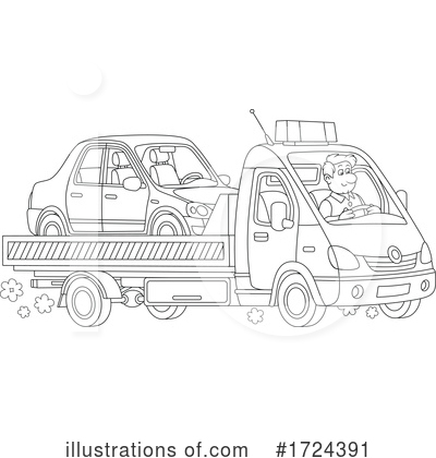 Royalty-Free (RF) Towing Clipart Illustration by Alex Bannykh - Stock Sample #1724391
