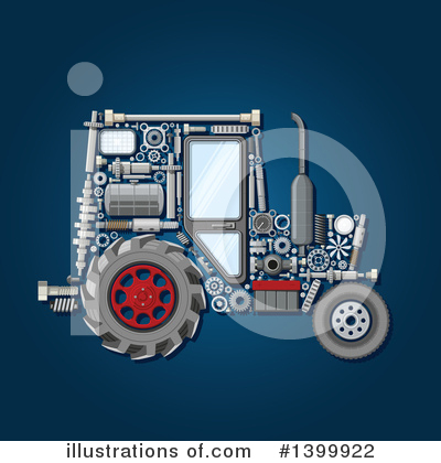 Royalty-Free (RF) Tractor Clipart Illustration by Vector Tradition SM - Stock Sample #1399922