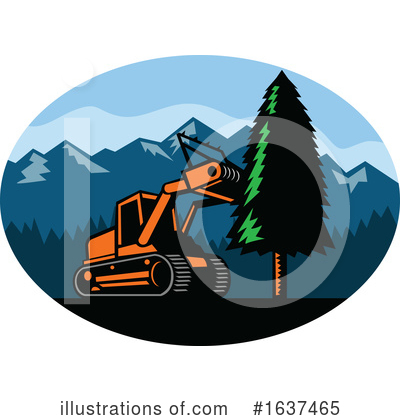 Royalty-Free (RF) Tractor Clipart Illustration by patrimonio - Stock Sample #1637465