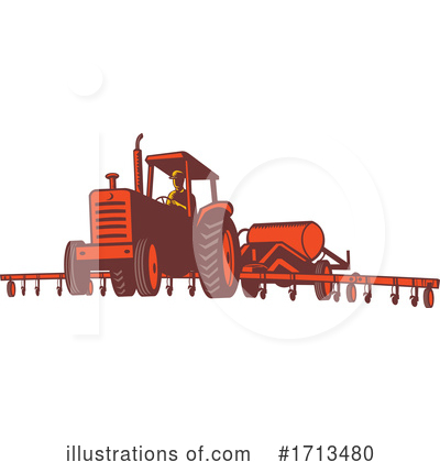 Royalty-Free (RF) Tractor Clipart Illustration by patrimonio - Stock Sample #1713480