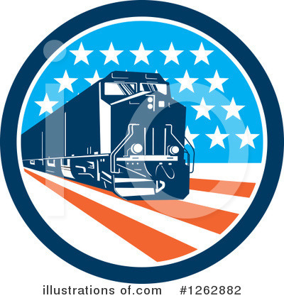 Royalty-Free (RF) Train Clipart Illustration by patrimonio - Stock Sample #1262882