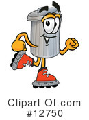 Trash Can Character Clipart #12750 by Mascot Junction