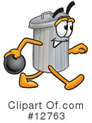 Trash Can Character Clipart #12763 by Mascot Junction