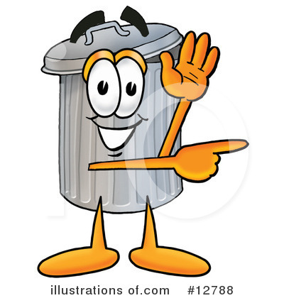 Royalty-Free (RF) Trash Can Character Clipart Illustration by Mascot Junction - Stock Sample #12788