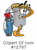 Trash Can Character Clipart #12797 by Mascot Junction