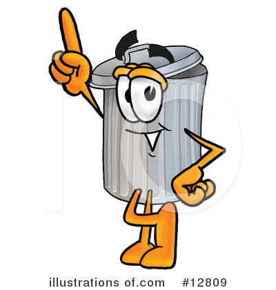 Royalty-Free (RF) Trash Can Character Clipart Illustration by Mascot Junction - Stock Sample #12809