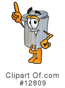 Trash Can Character Clipart #12809 by Mascot Junction