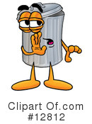 Trash Can Character Clipart #12812 by Mascot Junction