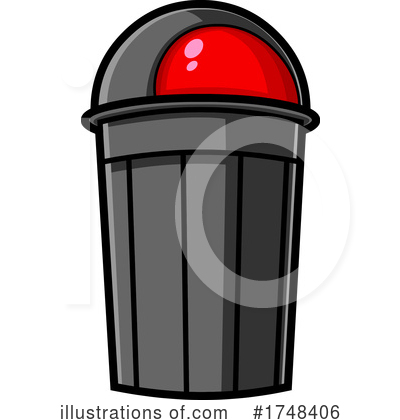 Royalty-Free (RF) Trash Can Clipart Illustration by Hit Toon - Stock Sample #1748406