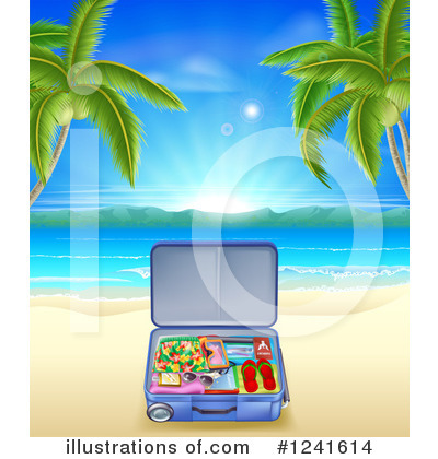 Tropical Beach Clipart #1241614 by AtStockIllustration
