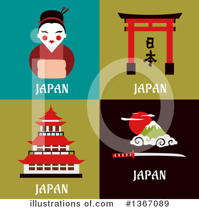 Geisha Clipart #1367089 by Vector Tradition SM
