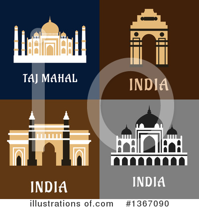 Taj Mahal Clipart #1367090 by Vector Tradition SM