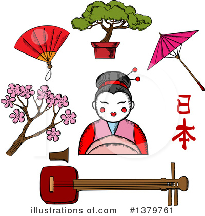 Geisha Clipart #1379761 by Vector Tradition SM
