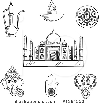 Taj Mahal Clipart #1384550 by Vector Tradition SM