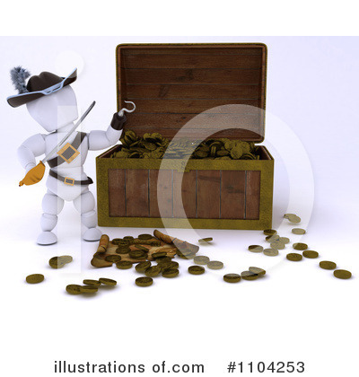 Royalty-Free (RF) Treasure Chest Clipart Illustration by KJ Pargeter - Stock Sample #1104253