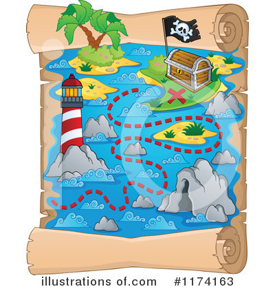 Royalty-Free (RF) Treasure Map Clipart Illustration by visekart - Stock Sample #1174163