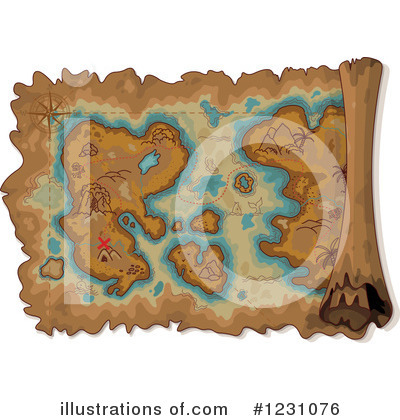 Royalty-Free (RF) Treasure Map Clipart Illustration by Pushkin - Stock Sample #1231076