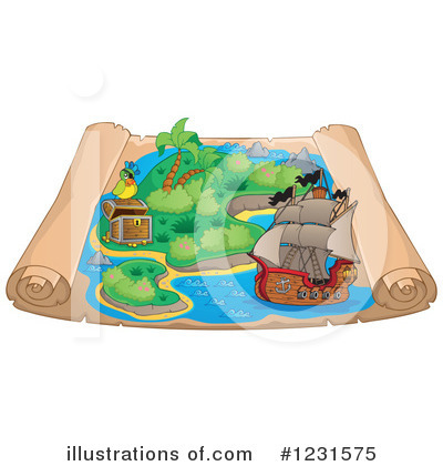 Royalty-Free (RF) Treasure Map Clipart Illustration by visekart - Stock Sample #1231575