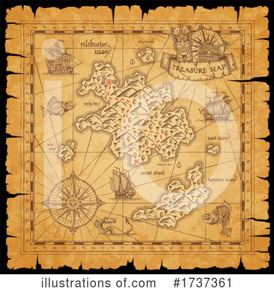 Treasure Map Clipart #1737361 by Vector Tradition SM