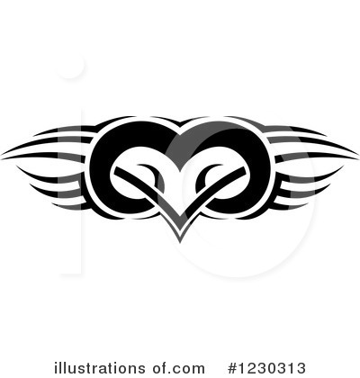 Winged Heart Clipart #1230313 by dero
