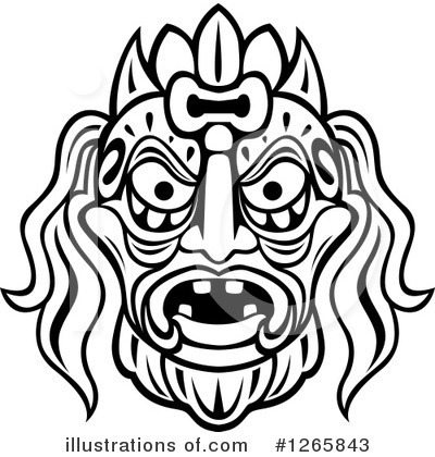 Royalty-Free (RF) Tribal Mask Clipart Illustration by Vector Tradition SM - Stock Sample #1265843