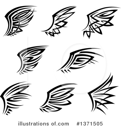 Royalty-Free (RF) Tribal Wing Clipart Illustration by Vector Tradition SM - Stock Sample #1371505