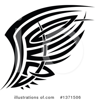 Royalty-Free (RF) Tribal Wing Clipart Illustration by Vector Tradition SM - Stock Sample #1371506