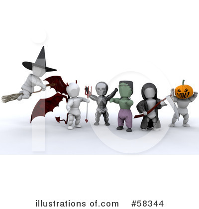 Royalty-Free (RF) Trick Or Treat Clipart Illustration by KJ Pargeter - Stock Sample #58344