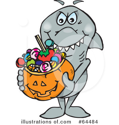 Sharks Clipart #64484 by Dennis Holmes Designs