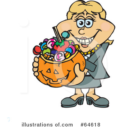 Royalty-Free (RF) Trick Or Treating Clipart Illustration by Dennis Holmes Designs - Stock Sample #64618