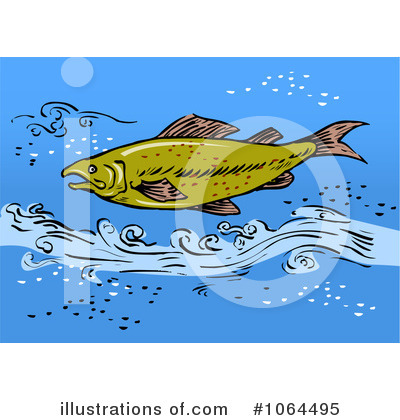 Royalty-Free (RF) Trout Clipart Illustration by patrimonio - Stock Sample #1064495