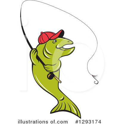 Royalty-Free (RF) Trout Clipart Illustration by patrimonio - Stock Sample #1293174