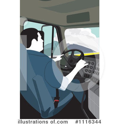 Royalty-Free (RF) Truck Driver Clipart Illustration by David Rey - Stock Sample #1116344