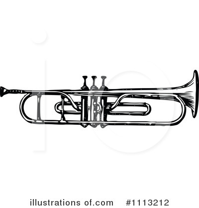Royalty-Free (RF) Trumpet Clipart Illustration by Prawny Vintage - Stock Sample #1113212