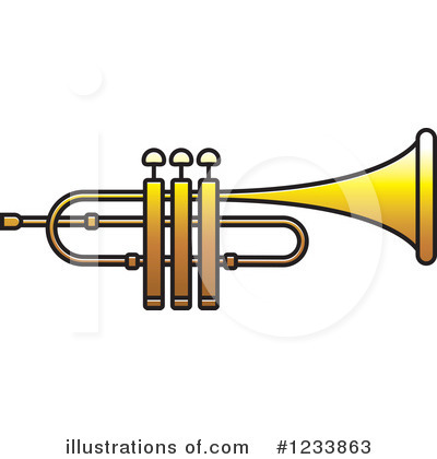 Royalty-Free (RF) Trumpet Clipart Illustration by Lal Perera - Stock Sample #1233863