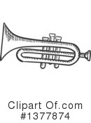 Trumpet Clipart #1377874 by Vector Tradition SM