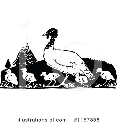 Royalty-Free (RF) Turkey Bird Clipart Illustration by Prawny Vintage - Stock Sample #1157358