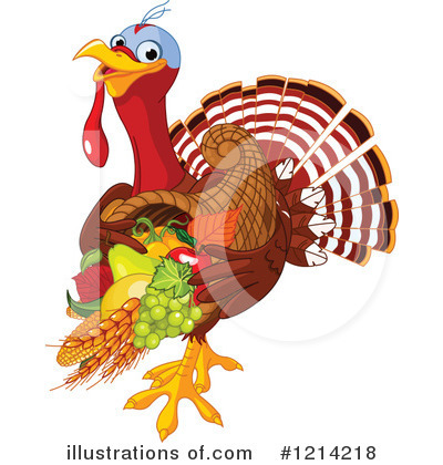 Royalty-Free (RF) Turkey Bird Clipart Illustration by Pushkin - Stock Sample #1214218