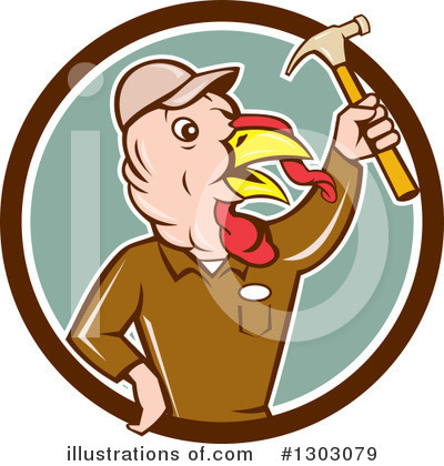Royalty-Free (RF) Turkey Bird Clipart Illustration by patrimonio - Stock Sample #1303079