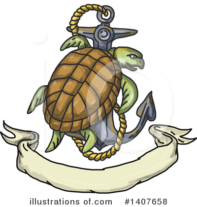 Sea Turtle Clipart #1407658 by patrimonio