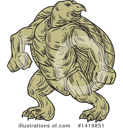 Royalty-Free (RF) Turtle Clipart Illustration by patrimonio - Stock Sample #1419851