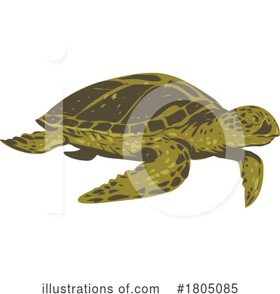 Royalty-Free (RF) Turtle Clipart Illustration by patrimonio - Stock Sample #1805085
