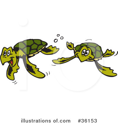 Sea Turtles Clipart #36153 by Dennis Holmes Designs