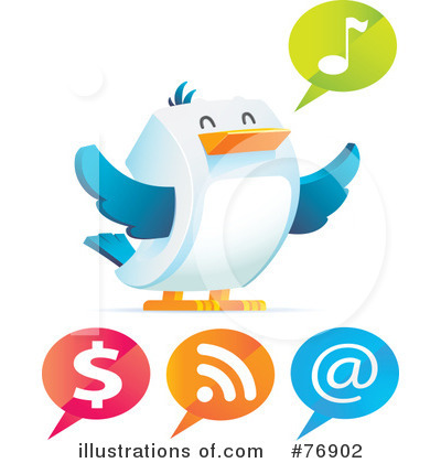 Royalty-Free (RF) Twitter Clipart Illustration by Qiun - Stock Sample #76902
