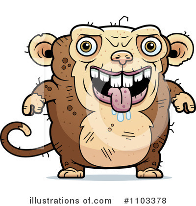 Royalty-Free (RF) Ugly Monkey Clipart Illustration by Cory Thoman - Stock Sample #1103378