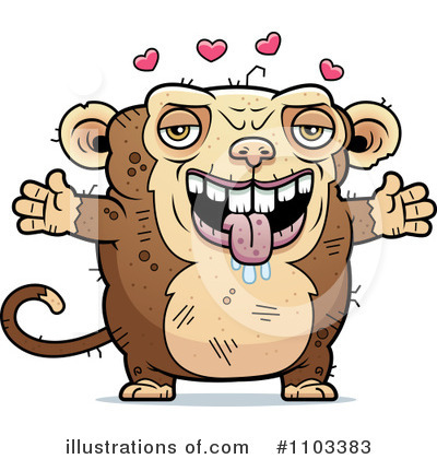 Royalty-Free (RF) Ugly Monkey Clipart Illustration by Cory Thoman - Stock Sample #1103383