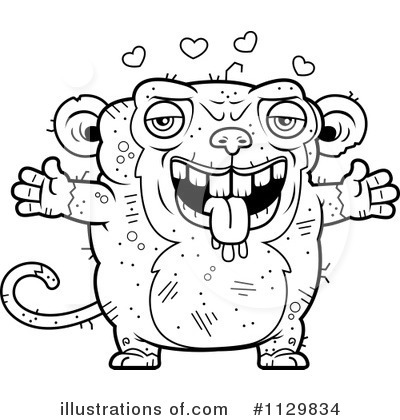 Ugly Monkey Clipart #1129834 by Cory Thoman