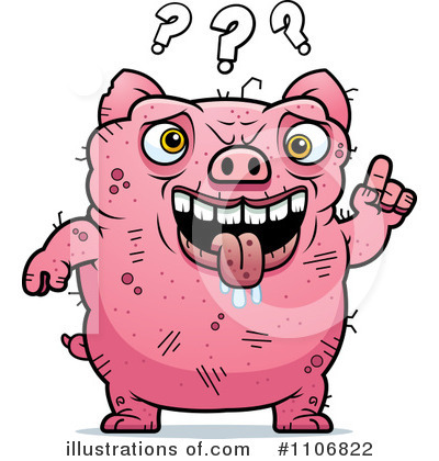 Ugly Pig Clipart #1106822 by Cory Thoman