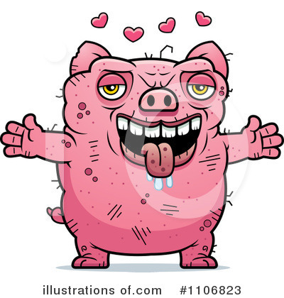 Royalty-Free (RF) Ugly Pig Clipart Illustration by Cory Thoman - Stock Sample #1106823
