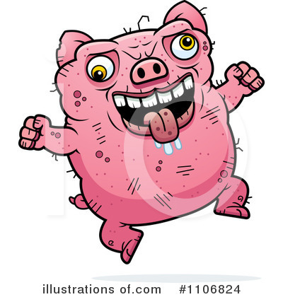 Ugly Pig Clipart #1106824 by Cory Thoman